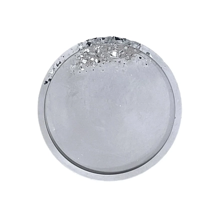 Подставка круглая, светло-серая с блеском, 10 см, фото 1.