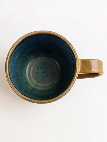 Кружка ручной работы Ким керамика с росписью Лис с подснежниками, керамика, 450 мл, фото 3.