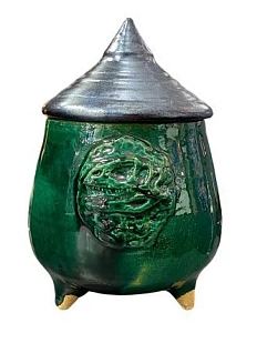 Банка ручной работы Керумбия «Лес», зелёная, керамика