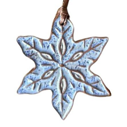 Ёлочная игрушка из керамики «Снежинка», Partala ceramics