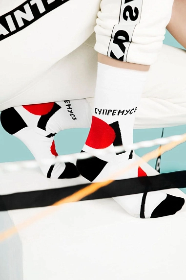 Носки «Супремусъ», р-р 42-46, белые, фото 4.