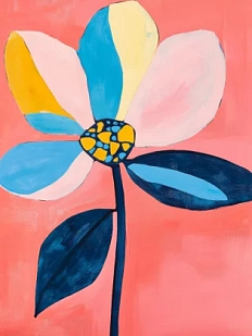 Постер интерьерный DARI DARI «Цветок на розовом фоне», А4