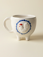 Кружка ручной работы на ножках Быкова керамика «Курочка», керамика, 200 мл