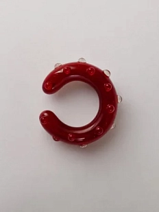 Кафф Лампджой глянцевый, стекло, винный с пупырышками