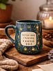 Кружка ручной работы Тата вытворяет/NF ceramics «Когда мне грустно, я колдую», синяя, керамика, 600 мл, превью фото 3