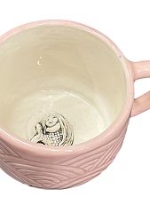 Кружка ручной работы Мама Черепаха с фигуркой внутри Русалочка, розовая, керамика, 400 мл