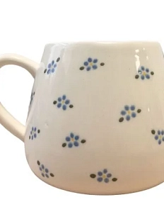 Кружка ручной работы Slowday Ceramics в голубой цветочек, полуфарфор, 250 мл