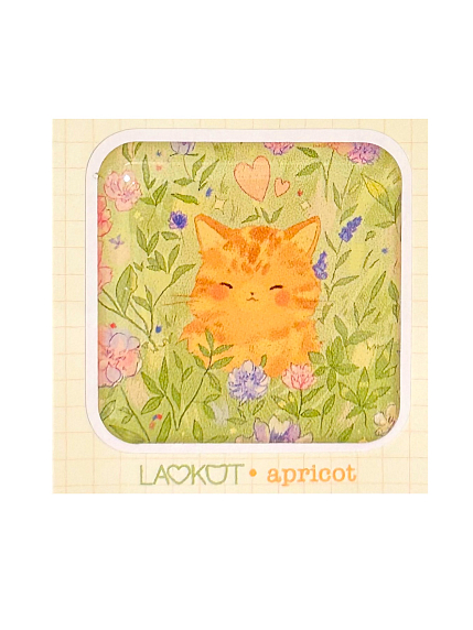 3Д Стикер на телефон «Котёнок в полевых цветах», объёмный, фото 1.