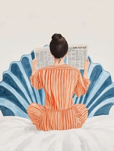 Постер интерьерный DARI DARI «Девушка с газетой», А3