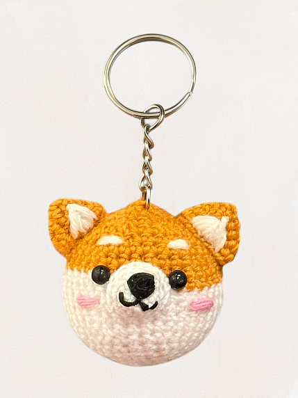 Вязаный брелок, обвес на сумку «Сиба-ину», 5 см, фото 2.