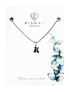 Подвеска ручной работы на цепочке с bubble буквой K, нержавеющая сталь