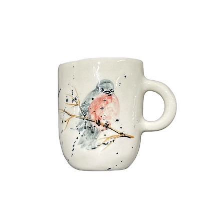 Кружка ручной работы Верба керамика «Снегирь», керамика, 350 мл, фото 2.