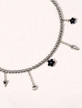 Чокер из тёмного гематита с подвесками «Цветочки» Migette