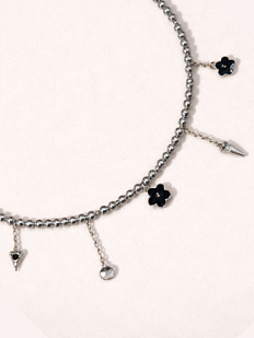 Чокер из тёмного гематита с подвесками «Цветочки» Migette