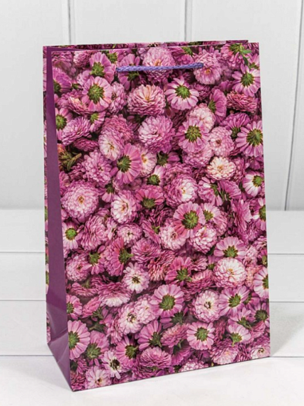 Пакет подарочный «Цветы», 20х30 см, фото 4.