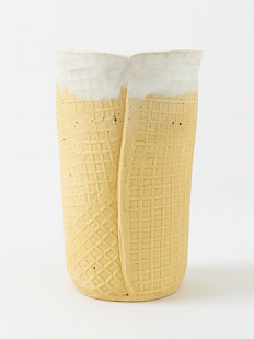 Стакан ручной работы «Вафельный», бежевый, керамика, 300 мл