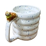 Кружка ручной работы Маковка с фигуркой на ручке «Котик», белая, 180 мл, превью фото 3
