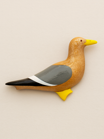 Брошь «Скворец», дерево, фото 1.