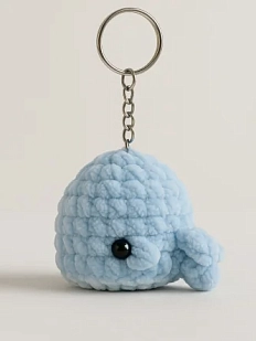 Плюшевый брелок «Кит», голубой