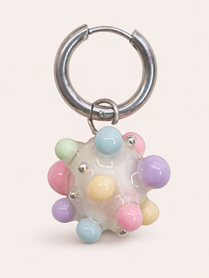 Моносерьга Pet Polly Pocket «Пузырики», полимерная глина, разноцветная, фото 1.