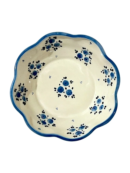 Пиала ручной работы Slowday Ceramics «Голубые розочки», полуфарфор, 14 см, фото 1.