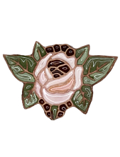 Брошь ручной работы «Фаберже роза», Partala ceramics