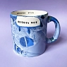 Кружка ручной работы Тата вытворяет/NF ceramics «Доброе утро, любовь моя», синяя, керамика, 440 мл, превью фото 3