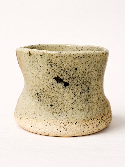 Стакан ручной работы, бежевый с брызгами, керамика, 300 мл, фото 2.