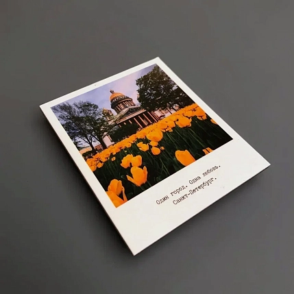 Магнит Подписные изделия «Исаакиевский собор, тюльпаны. Фото», фото 2.