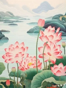 3D Стикер на телефон «Лотосы», объёмный