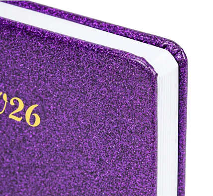 Ежедневник датированный 2026 BRAUBERG «Sparkle», фиолетовый, А5, фото 3.