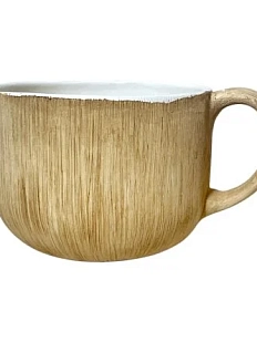 Кружка ручной работы Катя Вебер «Кокос» с сердечком внутри, коричневая, керамика, 350 мл