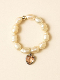 Кольцо из натурального речного жемчуга с подвесом