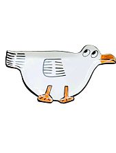 Тарелка ручной работы «Любопытная чайка», разноцветная, полуфарфор, 27 см