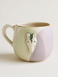 Кружка ручной работы с фигуркой «Лошадка», фиолетово-голубая, полуфарфор, 250 мл