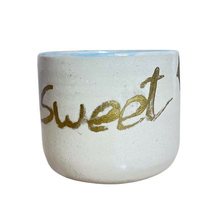 Кружка ручной работы c надписью «Sweet», синяя, керамика, 250 мл, фото 3.