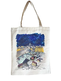 Сумка шоппер Elizabeth Madar «Ночной Петербург», белый