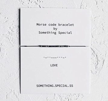 Браслет язык Морзе Something Special «Love» на чёрной нити, фото 4.