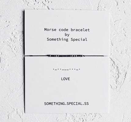 Браслет язык Морзе Something Special «Love» на чёрной нити, фото 4.