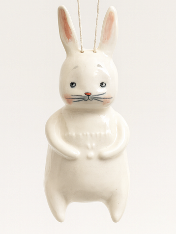 Ёлочная игрушка из фарфора «Зайчик», 12 см, фото 2.