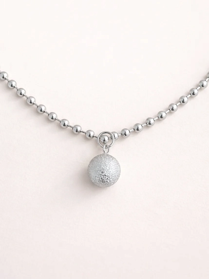 Ожерелье Мигетт, длинное из гематита с шариком, 50 см, фото 3.