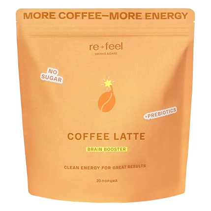 Кофе-латте с адаптогенами без сахара, 200 г, фото 1.