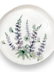 Тарелка ручной работы Верба керамика «Люпины», керамика, 20 см