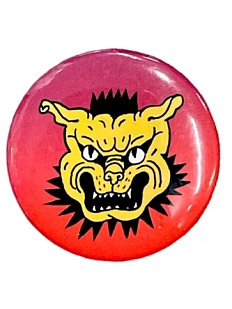 Закатной значок «Злая собака», металл, 35 мм