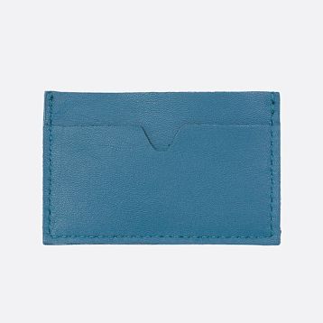 Визитница ручной работы, Kokosina bags, натуральная кожа, васильковый, фото 2.