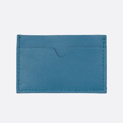 Визитница ручной работы, Kokosina bags, натуральная кожа, васильковый, фото 2.
