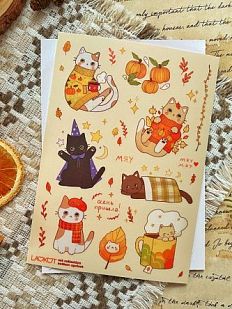Стикерпак «Осенние котята», А6