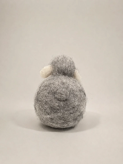 Валяная игрушка Северяшка «Барашек», серый, шерсть, фото 4.