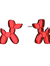Серьги-гвоздики «Собаки из шариков», оргстекло, красные