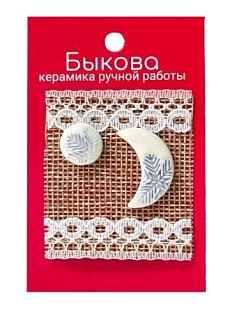 Серьги ручной работы Быкова керамика «Снежинки», фарфор